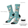 thumbnail image 4 of Gaeub Teal Mama Llama Print Adult Crew Socks,Mid-Calf Socks,Stylish & Comfortable Adult Socks for Men & Women,Crew Athletic Socks for Sport Running Traveling, 4 of 6