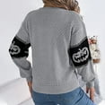 thumbnail image 4 of Fair Isle Sweater for Women Pumpkin Graphic Head Crew Neck Halloween Sweater Loose Comfortable Fall Winter Long Sleeve Pullovers Top Multicolor, 4 of 4