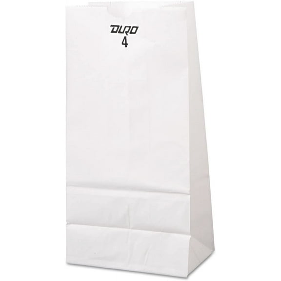 General GW4500#4 Paper Grocery Bag, 30lb White, Standard 5 x 3 1/3 x 9 3/4, 500 bags