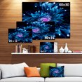 thumbnail image 3 of Blue Fractal Flower with Shiny Particles - Flower Artwork on Canvas, 3 of 4