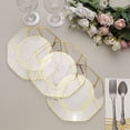 thumbnail image 2 of Balsa Circle 10 Octagon 8" Clear Disposable Salad Plastic Plates Gold Geometric Design Event Wedding Party Tableware, 2 of 8