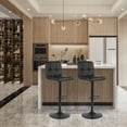 thumbnail image 2 of Set of 2 PU Leather Bar Stools with Large 41.5cm Base, Swivel Counter Height Barstools with Back and Footrest, Height Adjustable Armless Kitchen Island Stool Dining Chair, 2 of 9