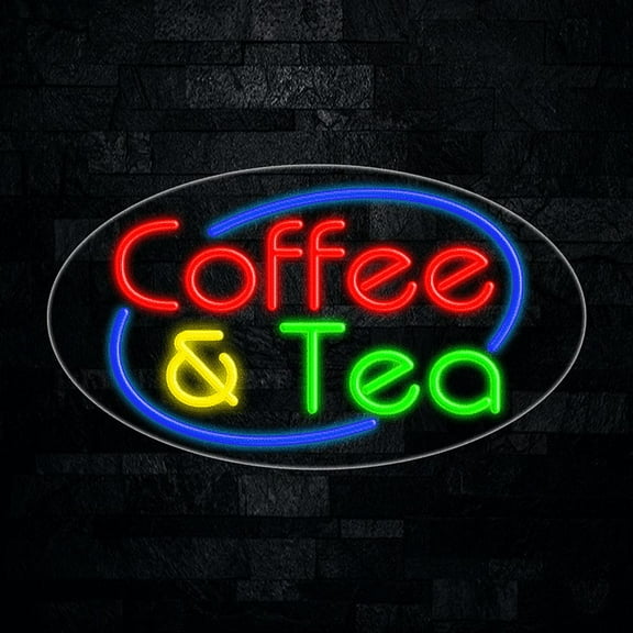Coffee & Tea LED Neon Sign 28"L x 16"H #34578