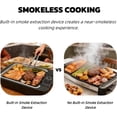 thumbnail image 5 of Indoor Smokeless Grill,1100W Non-stick Table Top Electric Gill for BBQ and Indoor Grilling,6-Speed Temperature Control Fast Heat Up,Dishwasher Safe,Serves 4-6 people,16.2x11.2in, 5 of 6