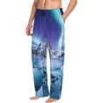 thumbnail image 6 of Zufioo Night At Lake Aurora 1 Mens Pajama Pants Sleep & Lounge Pants Sleepwear Pants(Available in Big & Tall)-Small, 6 of 6