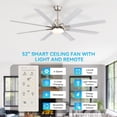 thumbnail image 4 of Sofucor 52" Modern White Ceiling Fan with Light ,Phone APP and Remote,Voice Control, 4 of 14