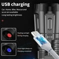 thumbnail image 5 of USB Rechargeable LED Flashlight with 3 Modes, 200-500m Range, Waterproof High-Strength ABS Portable Emergency Light for Outdoor Camping Hiking Home Use, Battery Life 1+ Hours, Strong Grip Design, 5 of 8