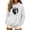 White, variant on Risckoth Women's Hoodie Wolf Head Print Drawstring Kangaroo Pocket Casual Pullover S-2XL