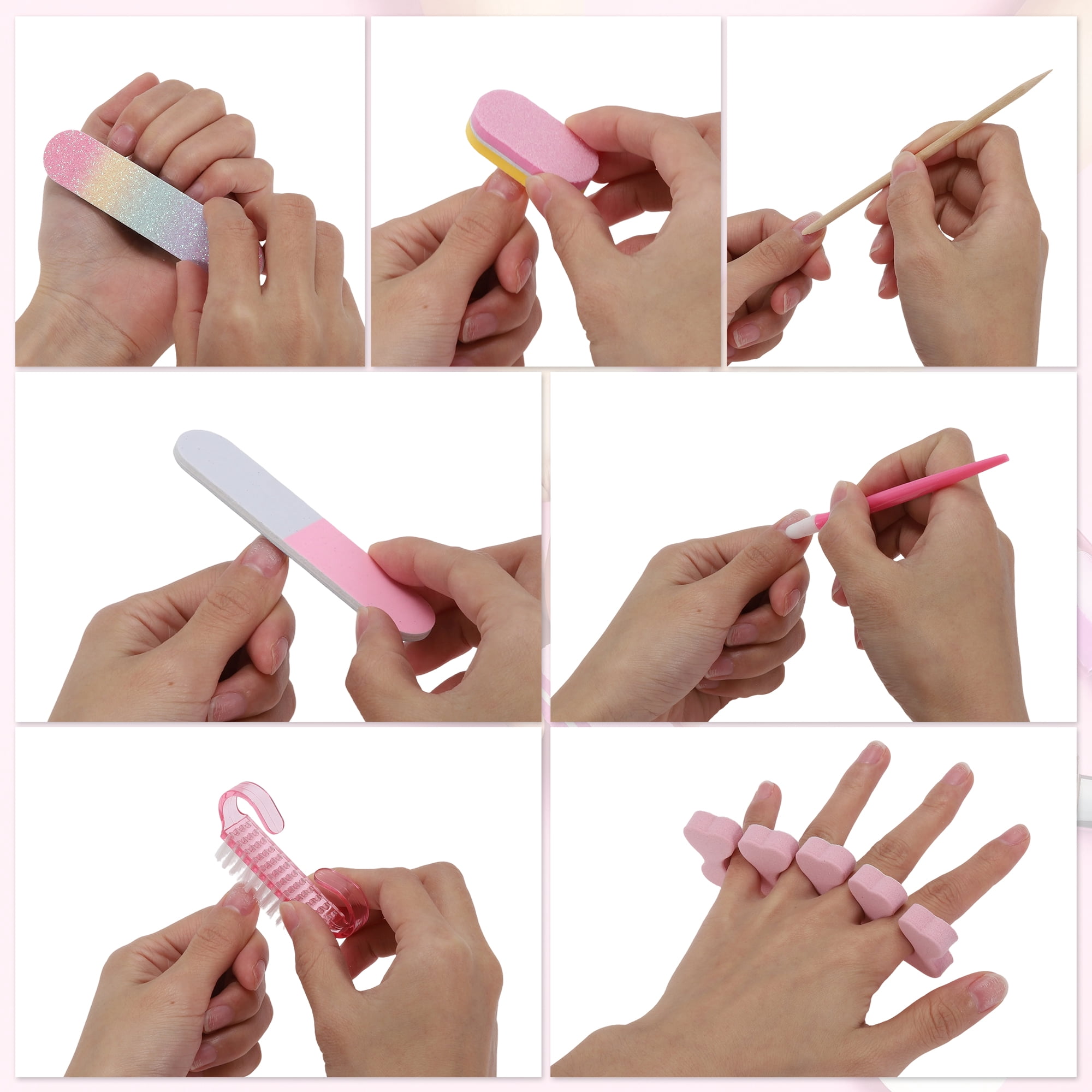 Unique Bargains Portable Manicure Tools Kit for Nail Care Colorful