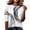 Blue, variant on Abstract Geometric Print Top for Women, Crew Neck Half Sleeve Loose Fit Tunic Blouse - Lightweight Casual Summer Tee Shirt Black L