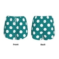 thumbnail image 3 of Hirioo Teal And White Polka Dot for Women's Double Layer Athletic Shorts High-Performance Gym Shorts with Inner Pocket, Elastic Waistband-Small, 3 of 7
