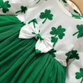 thumbnail image 5 of 2T Baby Girls Dress 3T Girls Long Sleeve Dress Floral Print Toddler Girls Tulle Dress Green Dress, 5 of 7