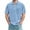 Blue, variant on Aihuaihua Mens Shirt Henley Short Sleeve Regular 1/4 Zip up Collared Tee Classic Style Streetwear Clothes Purple L