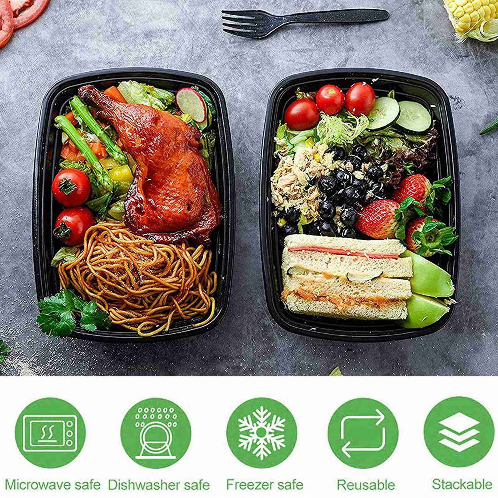 100-Pack Meal Prep Containers Reusable To-Go Food Containers Plastic Bento Boxes Food Storage Lunch Box