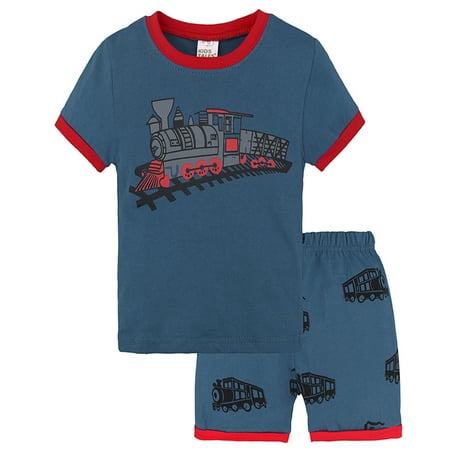 

DNDKILG Toddler Baby Boy 2 Piece T Shirts and Shorts Set Clothes Set Outfits Short Sleeve Summer Cartoon with Navy 1Y-7Y 3