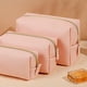 thumbnail image 5 of Bolsa de cosméticos de cuero de PU de 3 piezas para mujer Bolsa de maquillaje minimalista para uso diario Monedero de almacenamiento portátil Bolsa de cosméticos pequeña y ordenada Neceser resistente, 5 of 6
