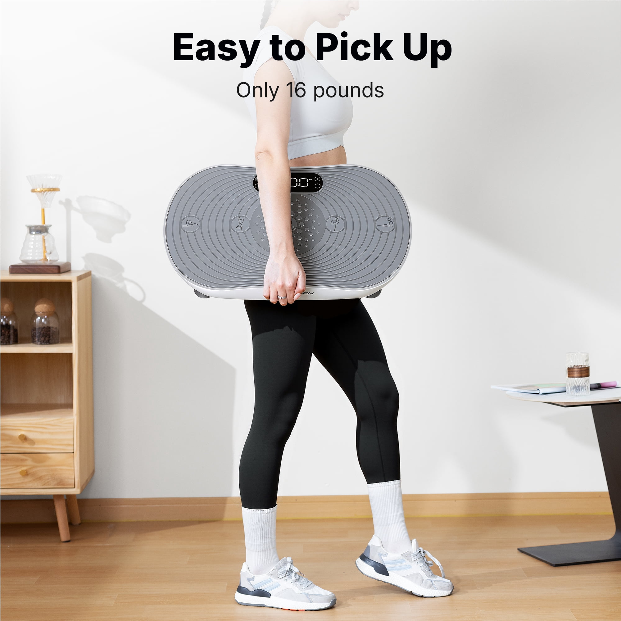 MERACH 350lbs Bluetooth Vibration Plate Exercise Machine, Resistance Bands Vibrating Plate for Exercise with LED Touch Screen, 99 Speed Levels, Home Gym Exercise Equipment