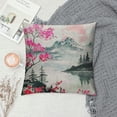 thumbnail image 2 of Awypu Japanese Watercolor Spring Pillow case, Mount Fuji with Cherry Blossoms Sakura Flower Decorative Pillow Case Cushion Cover Home Sofa Decor Pillow Cover, 2 of 5