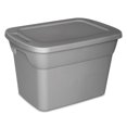 thumbnail image 1 of Sterilite 38 Liter Tote, Plastic Storage Bin with Snap-on Lid, Stackable, Gray, 1 of 6