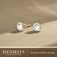 thumbnail image 2 of JeenMata 1 Carat Round Moissanite - 4 Prong Solitaire Stud Earrings in 18k Yellow Gold Plating for Women, 2 of 10