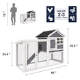 thumbnail image 3 of Pefilos 48" Outdoor Wood Chicken Coops, Large Rabbit Hutch Hen House with Tray, Pet Poultry Bunny Cage, Gray, 3 of 10