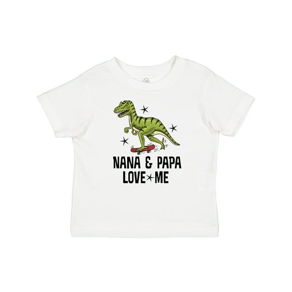 Inktastic Nana and Papa Love Me Dinosaur Grandson Boys Baby T-Shirt