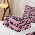 thumbnail image 5 of jejeloiu Romantic Damask Zipper Twin Comforter Sets with Fitted Sheet and 2 Pillowcases,Soft Floral Zipper Bedding Set For Adults,Pink Black,Reversible,4 Pieces, 5 of 7