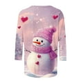 thumbnail image 5 of LEKWK Christmas 3/4 Sleeve Tops for Women Plus Size Funny Holiday Xmas Graphic Shirts Crewneck Dressy Casual Blouses Going Out T Shirt Fashion Family Party Outfits, 5 of 5