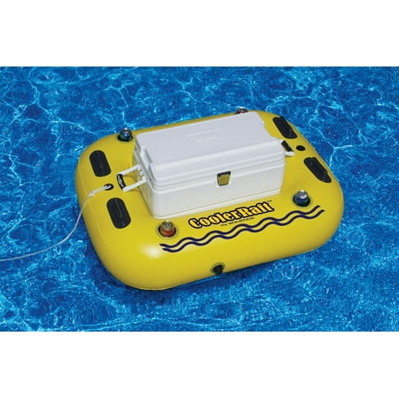 55-Inch Inflatable Yellow and Black Swimming Pool Cooler Raft Float