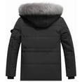 thumbnail image 2 of KVE Men's Hooded Warm Coat Thickened Padded Heavyweight Winter Parka Jacket with Detachable Fur Hood Black M, 2 of 9