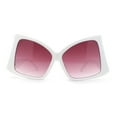 thumbnail image 2 of Womens Down Temple Swan Arm Thick Plastic 80s Sunglasses White - Burgundy, 2 of 4