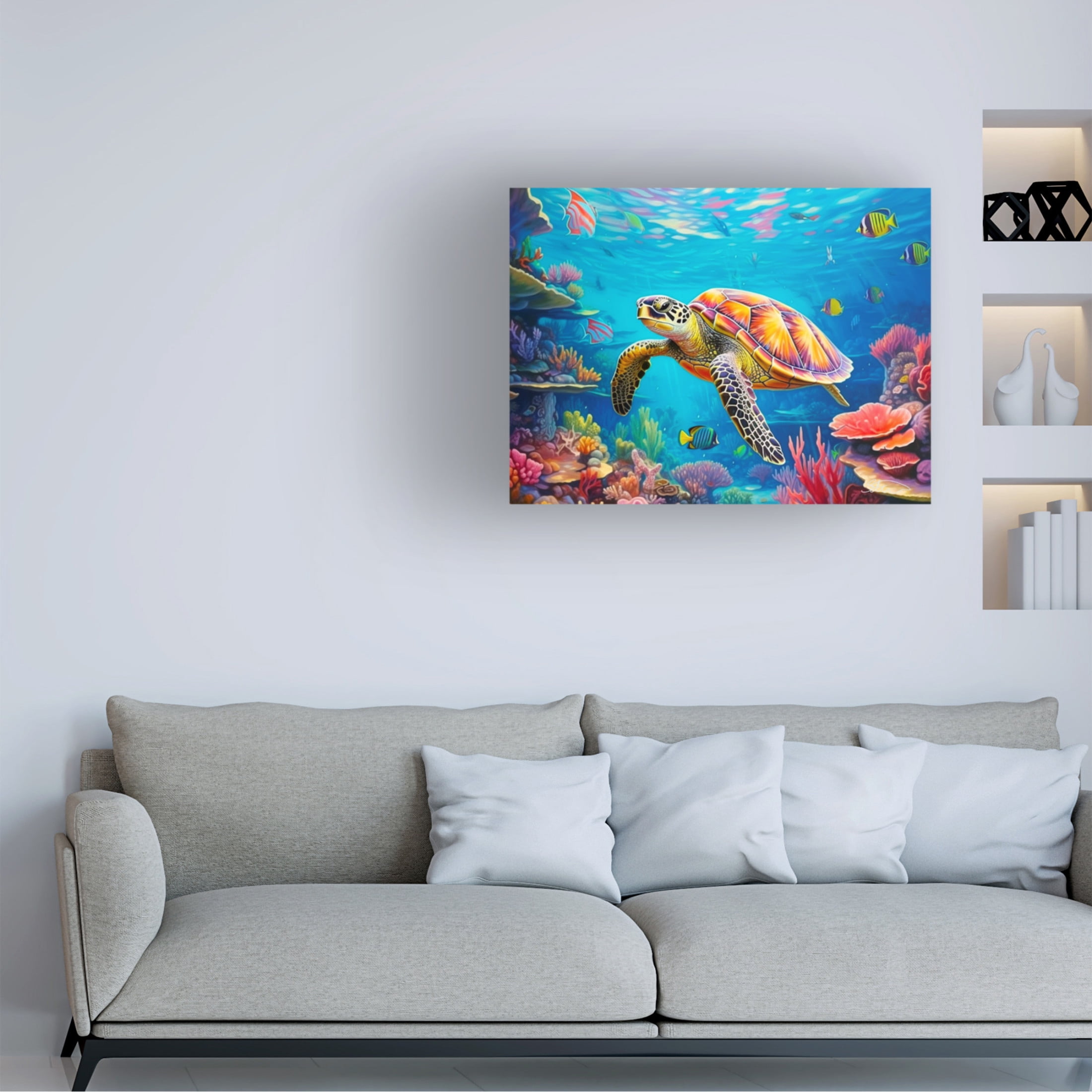 Canvas Wall Art - Stewart 'Blue Haven' Wall Art for Living Room, Bedroom, or Office Décor by Trademark Fine Art - 24 x 18 Inches