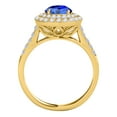 thumbnail image 3 of Aonejewelry 1.45 Carat Ttw Halo Tanzanite and Diamond Bridal Set In 14k Yellow Gold, 3 of 4