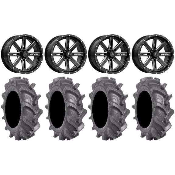 MSA Milled Boxer 16" UTV Wheels 31" BKT AT 171 Tires Polaris RZR XP 1000 / PRO XP / Ranger XP 900/1000