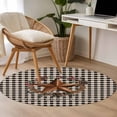 thumbnail image 5 of 4ft Washable Round Rug, Farmhouse Country Non-Slip Circle Area Rug for Living Room Bedroom, Star Bless This Home Black Buffalo Plaid Indoor Floor Mat for Home Decor, 5 of 9