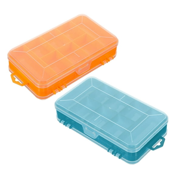 2Pcs Plastic Organizer Box with Double Sided Compartments for Beads Storage Container Hardware Organizer