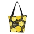 thumbnail image 2 of Kdxio Geometric Pattern with Bee Women Reusable Grocery Bags Foldable Ripstop,Reusable Shopping Bags for Shopping,Gym,Gift, 2 of 7