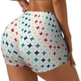 thumbnail image 2 of Xecao Colorful Geometric Print Workout Shorts for Women Soft Smooth Gym Yoga Scrunch Active Tennis Workout Running Shorts, 2 of 9