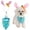 Blue, variant on Easter Pet Bunny Ears Headband and Easter Egg Bandana Scarf Set Cute Holiday Outfit for Dogs Cats Pink L