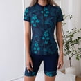 thumbnail image 6 of idosla Women 2 Piece UPF 50+ Rash Guard Short Sleeve Half Zip Swim Shirt Built in Bra Swimsuit with Boyshort Bottom (Navy, XXL), 6 of 8