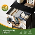thumbnail image 5 of 4 Drawer Vertical Storage Dresser marble texture marble used for ceramic wall tiles floor tiles surface with Wood Top Fabric Pull Drawers, 5 of 8