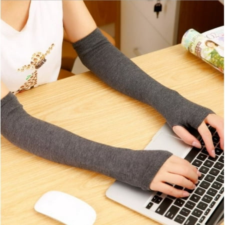 Winter Wrist Arm Hand Warmer Knitted Long Fingerless Elbow Womens Gloves Mittens