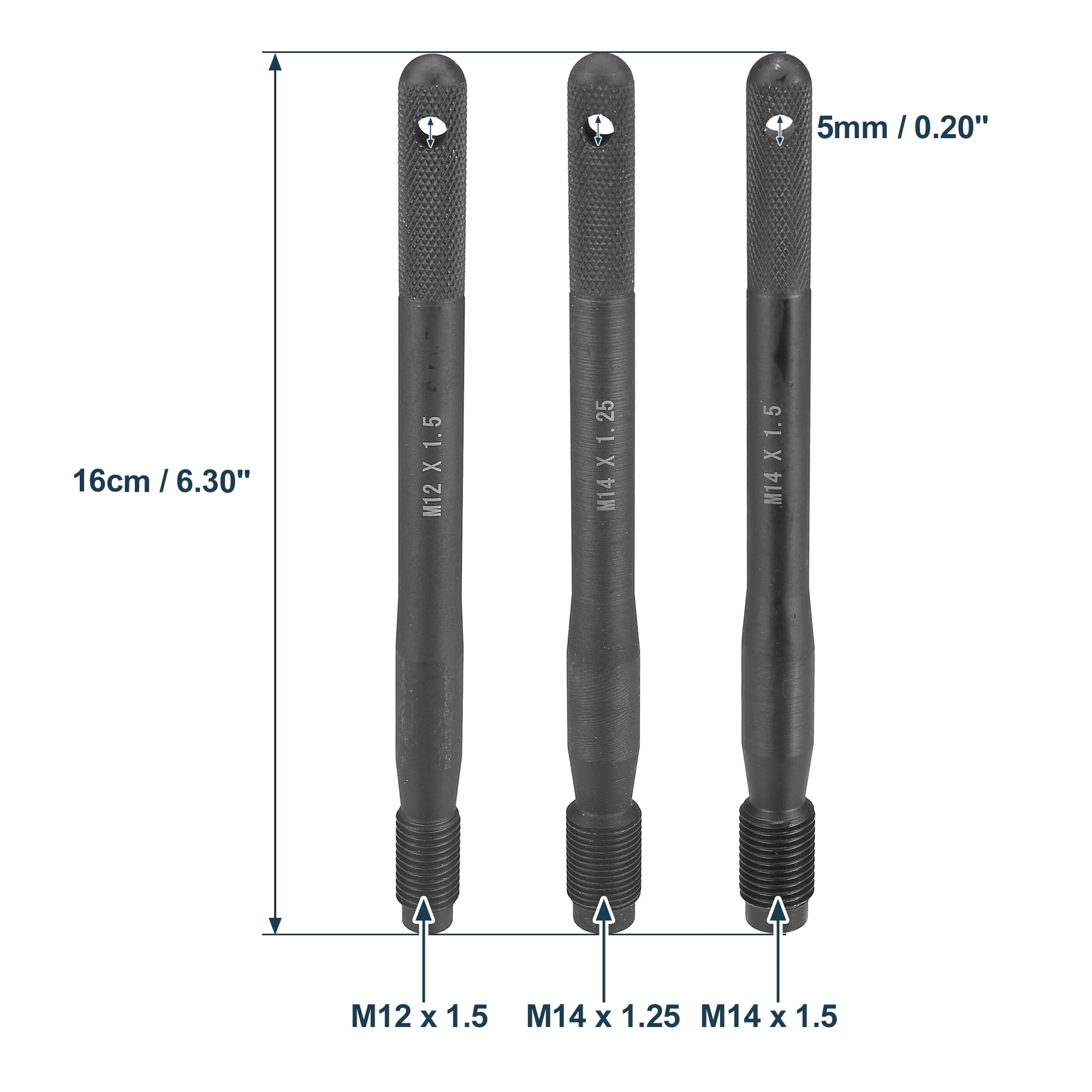 Unique Bargains 3pcs Black Carbon Steel Wheel Hangers Alignment Pin Tire Studs Tool