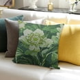 thumbnail image 3 of BANET Throw Pillow Cover Gray Purple Green Cushion Case Asian Inspired Flower Eurosham Accent Toss Pillowcase Rustic Decor for Sofa Living Room Bedroom 24x24in, 3 of 5