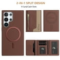 thumbnail image 2 of Decase Removable 2-in-1 Magnetic Wallet Case Compatible with Samsung Galaxy S25 Ultra,PU Leather Flip Cover with RFID Blocking,6 Card & Cash Slots,Shockproof Anti-Scratch PC+TPU Back Cover,Brown, 2 of 12
