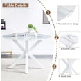 thumbnail image 4 of Holaki Modern 5 Piece Dining Table Set, 42" Faux Marble White Round Dining Table with 4 Wooden Legs Chairs, Kitchen Table and Chairs for Dining Room,Office, 4 of 6