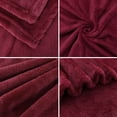 thumbnail image 4 of PiccoCasa Fleece Plush Throw Blanket, 51" x 59", Burgundy, 4 of 6
