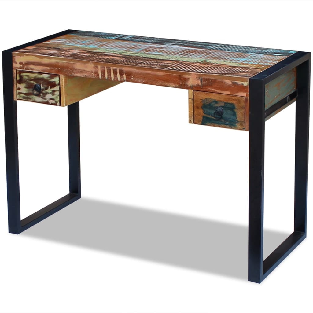 Kepooman Modern Solid Reclaimed Wood Workstation Table for Home Office, 43.3" x 19.7" x 30.3", Brown Kepooman Modern Solid Reclaimed Wood Workstation Table for Home Office, 43.3" x 19.7" x 30.3", Brown