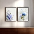 thumbnail image 2 of Blue Floral Hydrangea Plant Canvas Painting Print Wall Art for Living Room Bedroom Decoration Frameless, 2 of 7