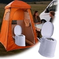 thumbnail image 1 of BotaniNest Portable Indoor Outdoor Commode W/Detachable Inner Removable Paper Holder Included Brush & Trash Lightweight Compact For Camping Boat Van Emergency, 1 of 4